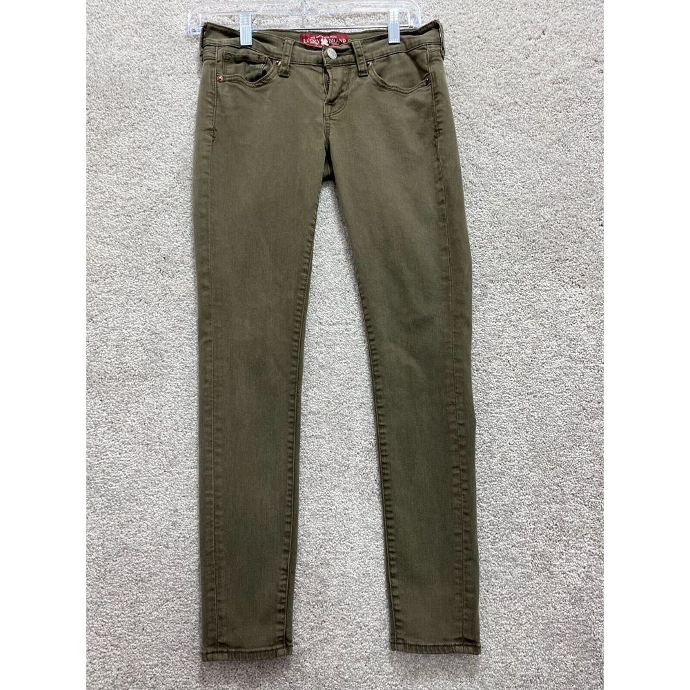 Lucky Brand Jeans Women's 0/25 Green Charlie‎  Skinny Jeans  Denim